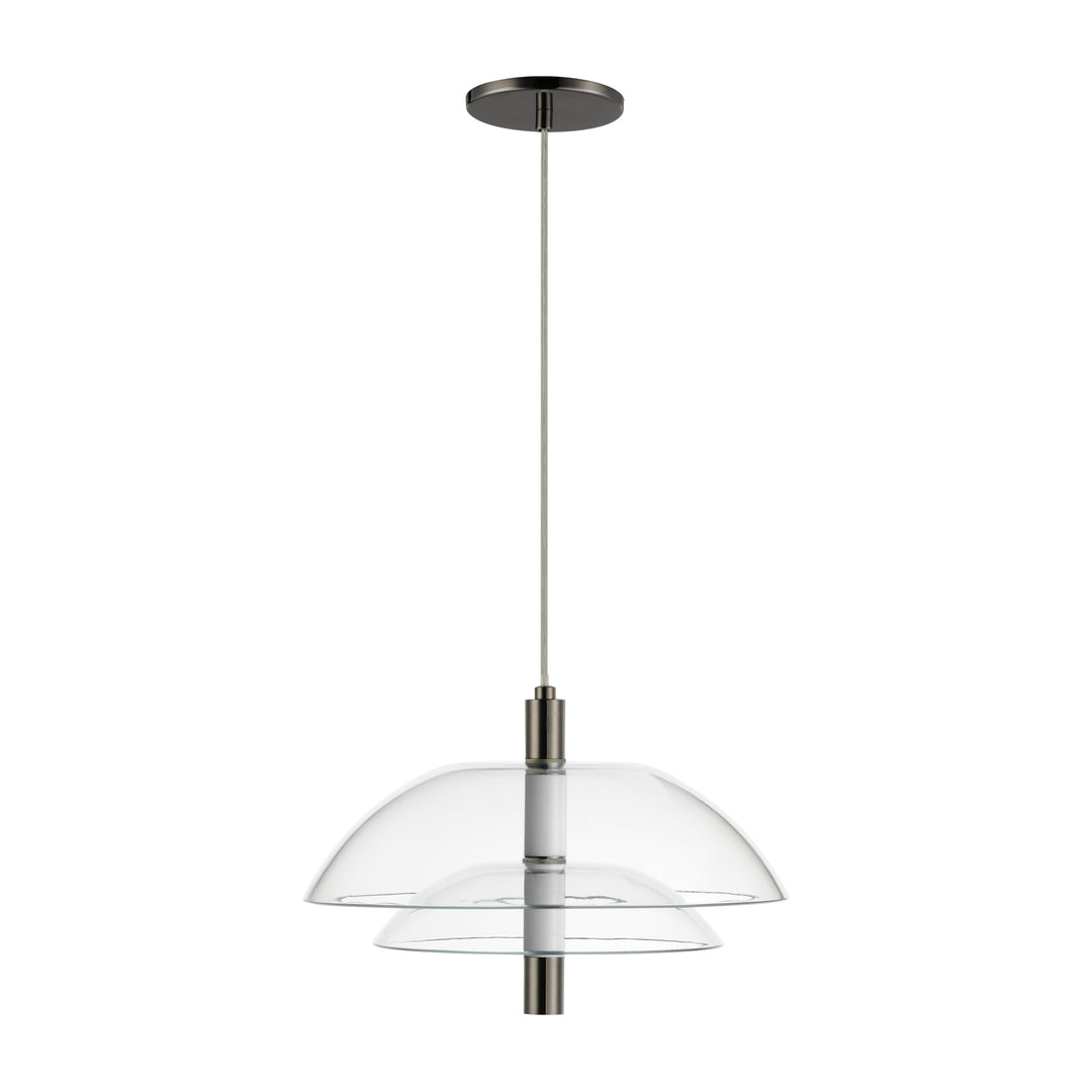 Arya Single Pendant - Clear by Studio M Lighting in Black Chrome