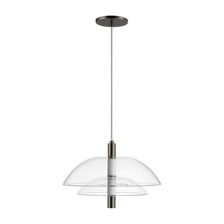 Arya Single Pendant - Clear by Studio M Lighting in Black Chrome