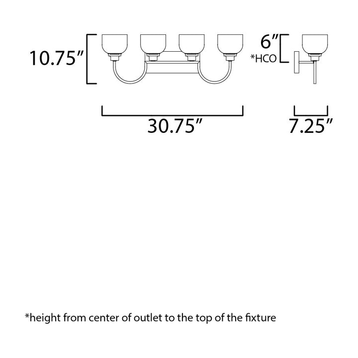 Swale 4-Light Bath Vanity by Studio M Lighting – line drawing