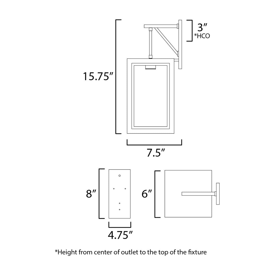 Neoclass 1-Light Outdoor Sconce by Studio M Lighting – line drawing
