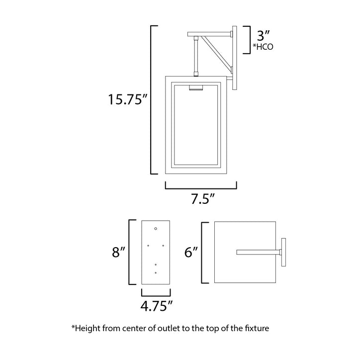 Neoclass 1-Light Outdoor Sconce by Studio M Lighting – line drawing