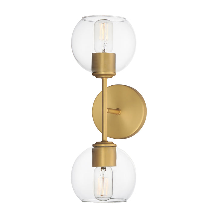 Knox 2-Light Wall Sconce by Studio M Lighting in Natural Aged Brass