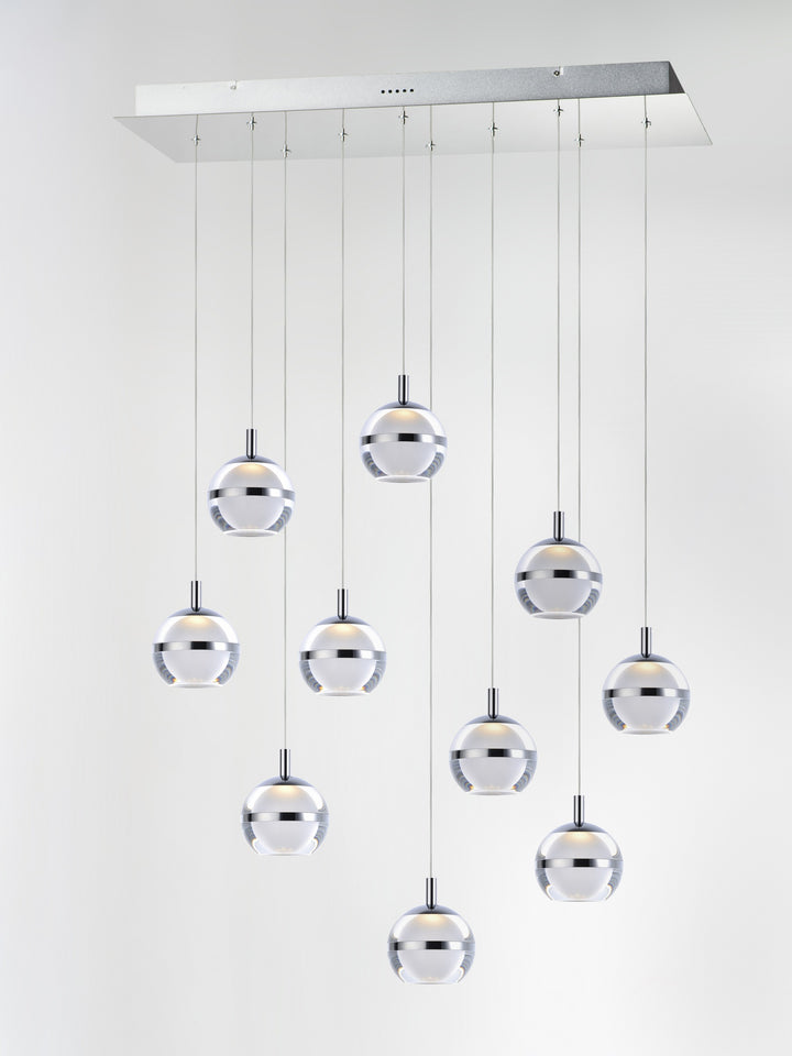 Swank LED 10-Light Rectangular Pendant by Studio M Lighting – lifestyle