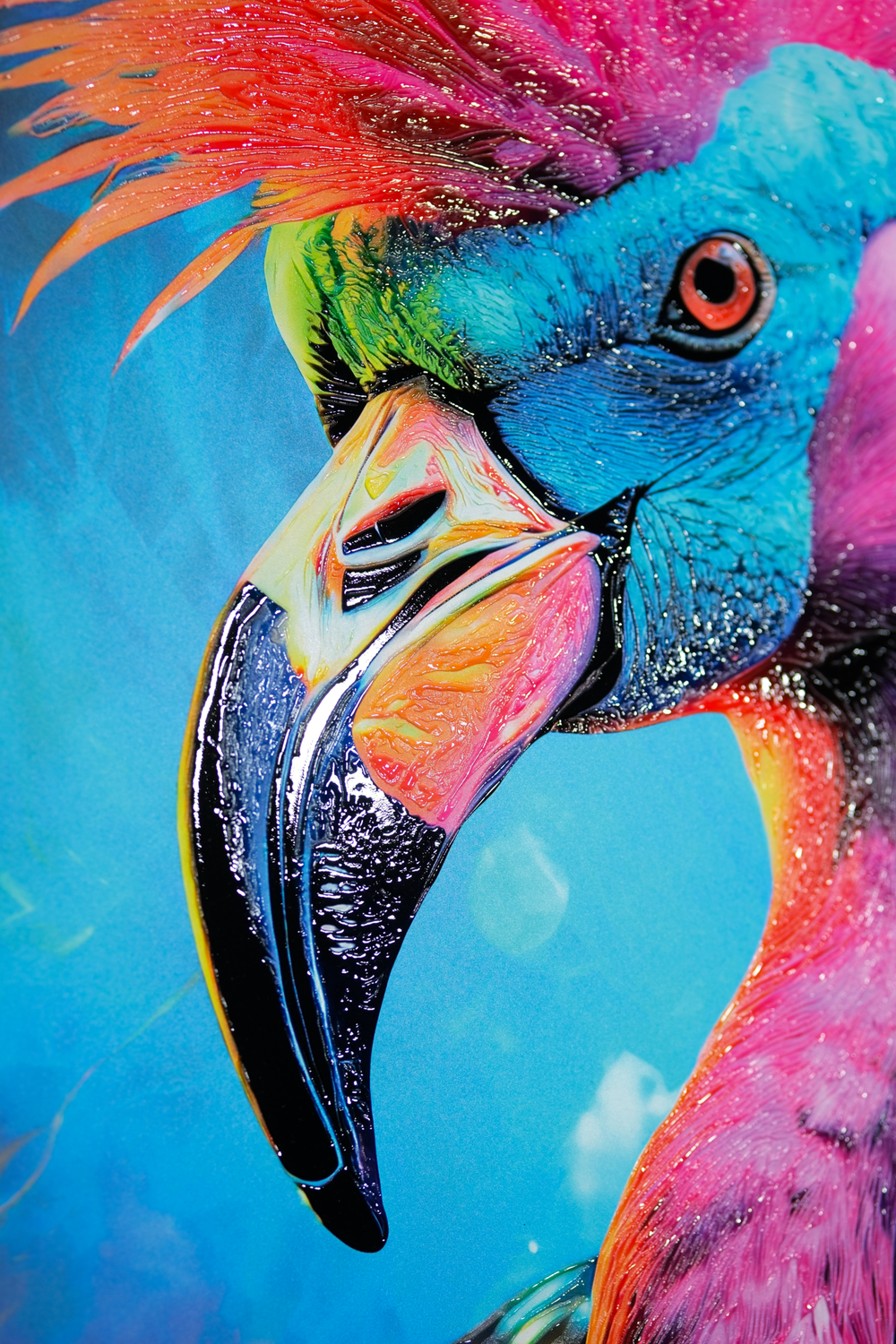 Eclectic Flamingo — Haptic 3D Embossed Print Insigne Art Design