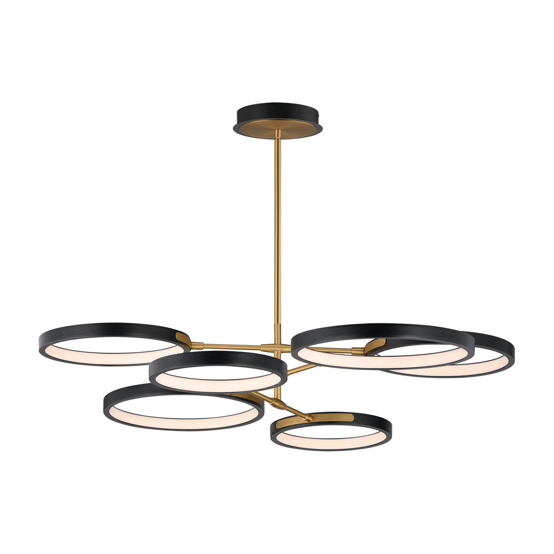 Hoopla 6-Light LED Pendant 254328 by Studio M Lighting in Black / Gold