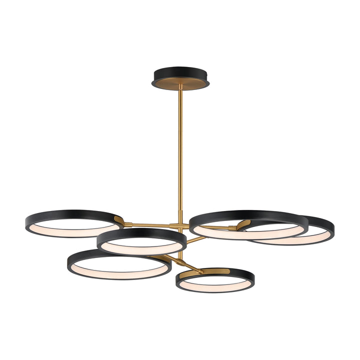 Hoopla 6-Light LED Pendant 254328 by Studio M Lighting in Black / Gold