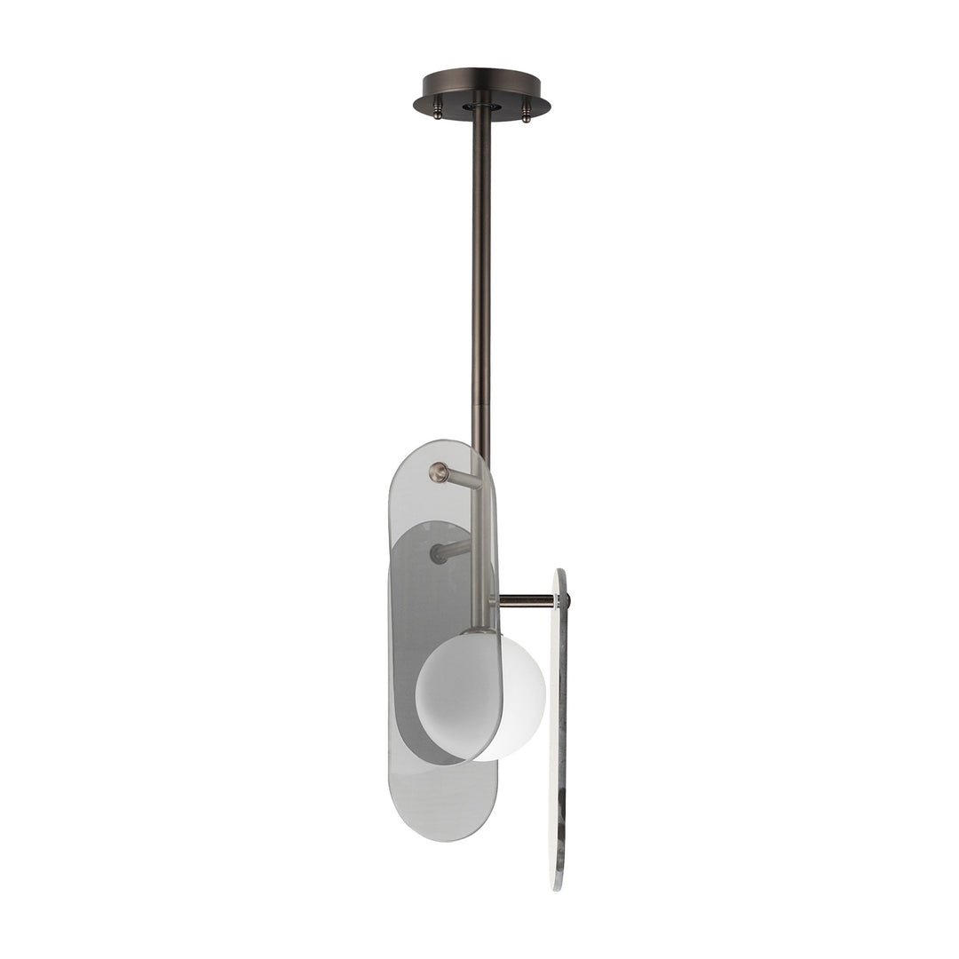 Megalith - Glass Megalith Stem Hung Pendant by Studio M Lighting in Brushed Bronze