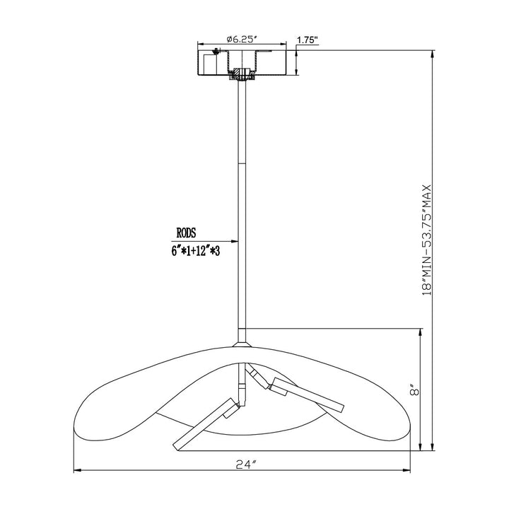 Carmen 24 LED Pendant by Studio M Lighting – line drawing