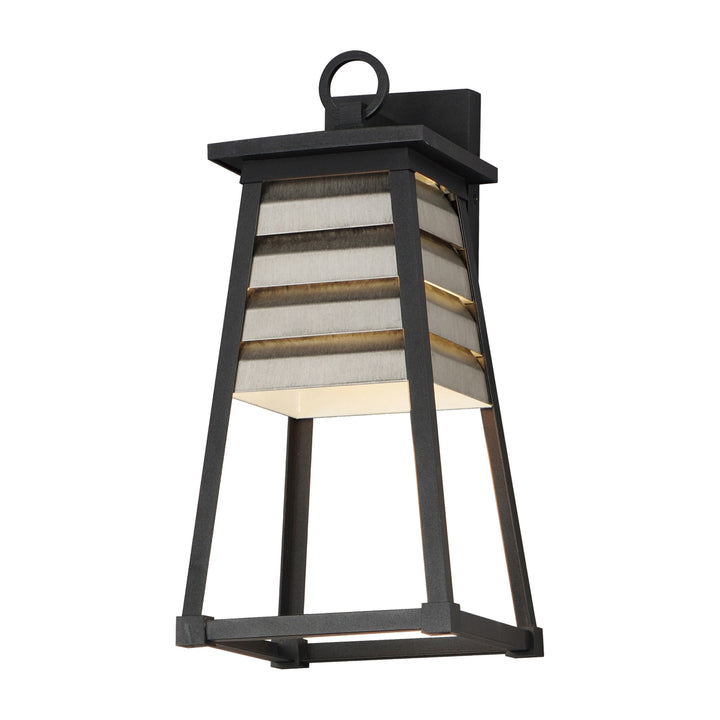 Shutters 1-Light Medium Outdoor Wall Sconce by Studio M Lighting in Weathered Zinc/Black