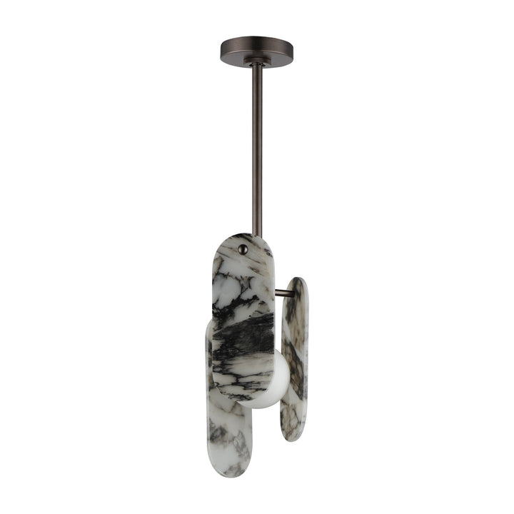 Megalith - Glass Megalith Stem Hung Pendant by Studio M Lighting in Brushed Bronze
