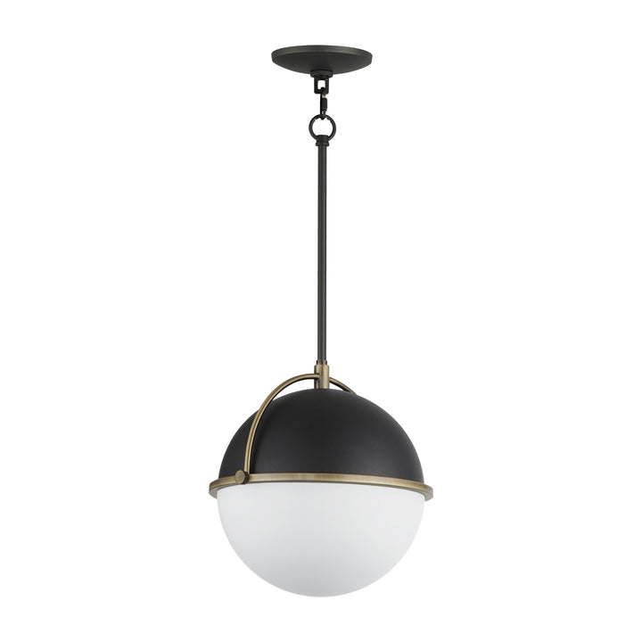 Duke 12 Single Pendant by Studio M Lighting in Black/Weathered Brass