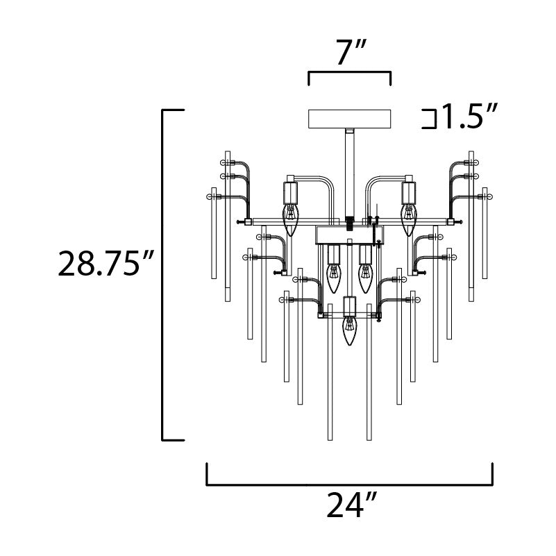 Majestic 10-Light Flush Mount by Studio M Lighting – line drawing