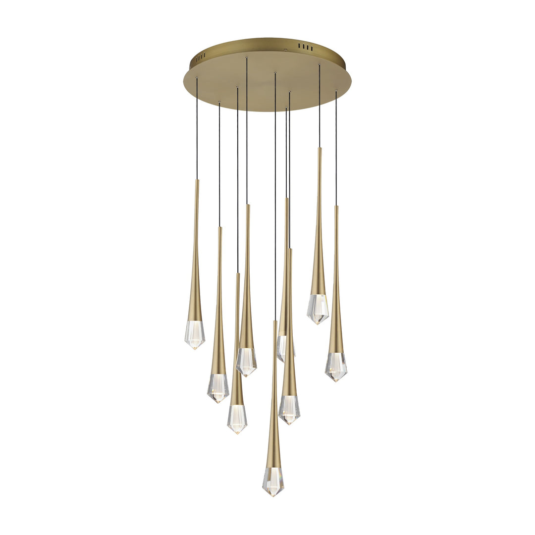 Pierce 9-Light LED Pendant by Studio M Lighting in Gold