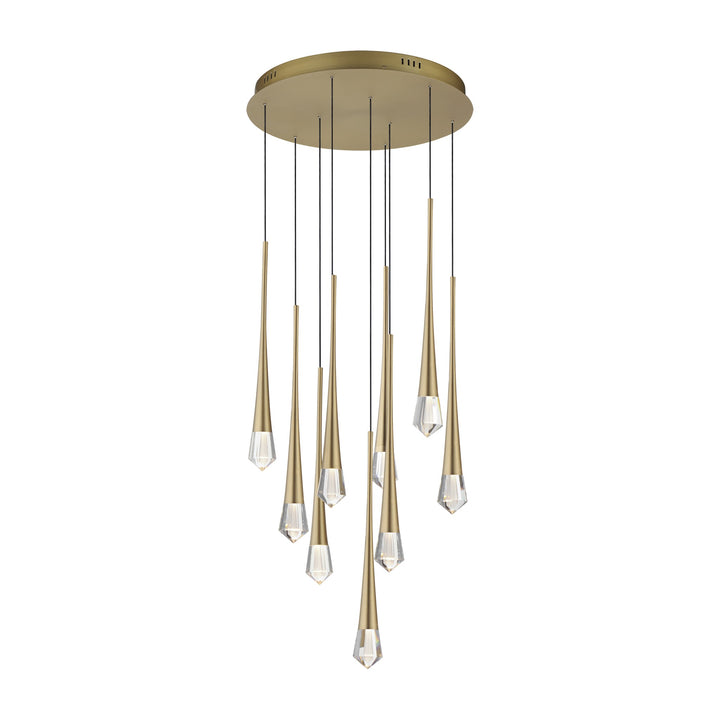 Pierce 9-Light LED Pendant by Studio M Lighting in Gold
