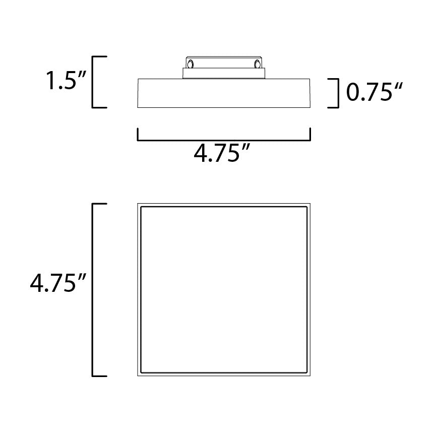 Trim SQ LED Flush Mount 3000K 567665 by Studio M Lighting – line drawing