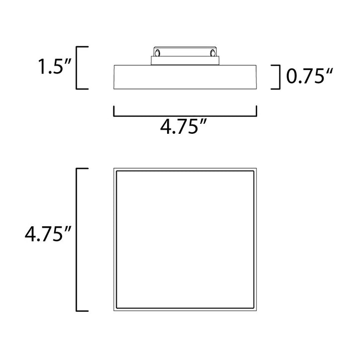 Trim SQ LED Flush Mount 3000K 567665 by Studio M Lighting – line drawing