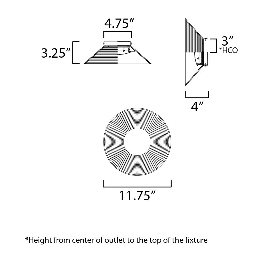 Jensen 12 Wall Sconce by Studio M Lighting – line drawing
