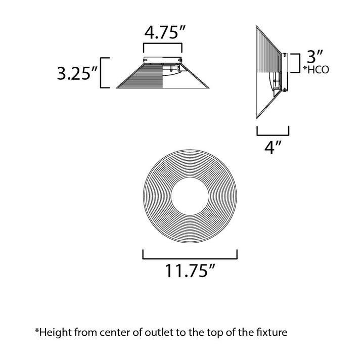 Jensen 12 Wall Sconce by Studio M Lighting – line drawing