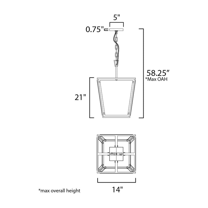 Montauk 4-Light Pendant by Studio M Lighting – line drawing