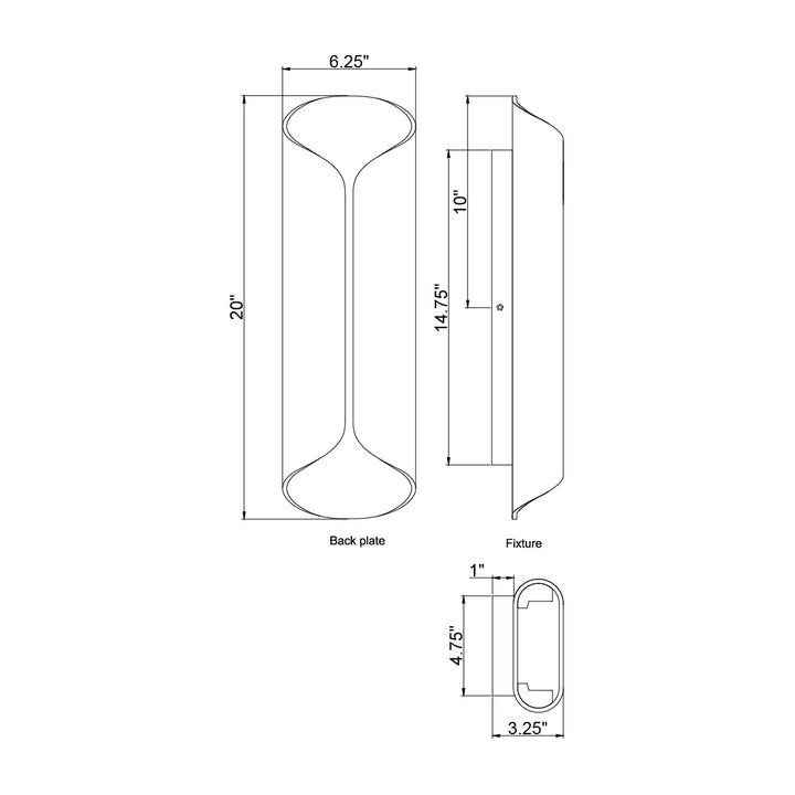 Folio 20" LED Outdoor Wall Lamp by Studio M Lighting – line drawing