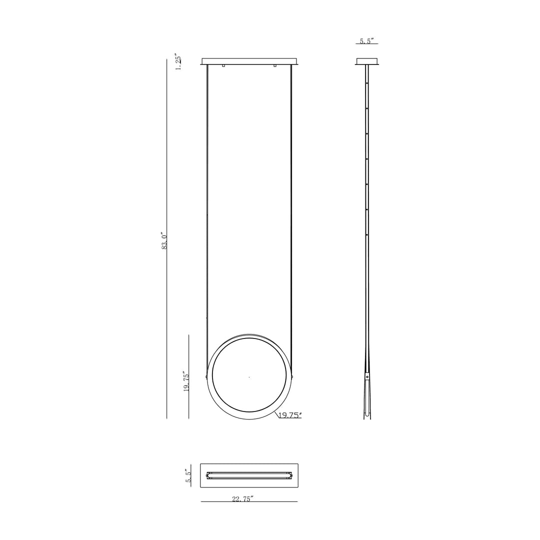 Tether LED Pendant by Studio M Lighting – line drawing