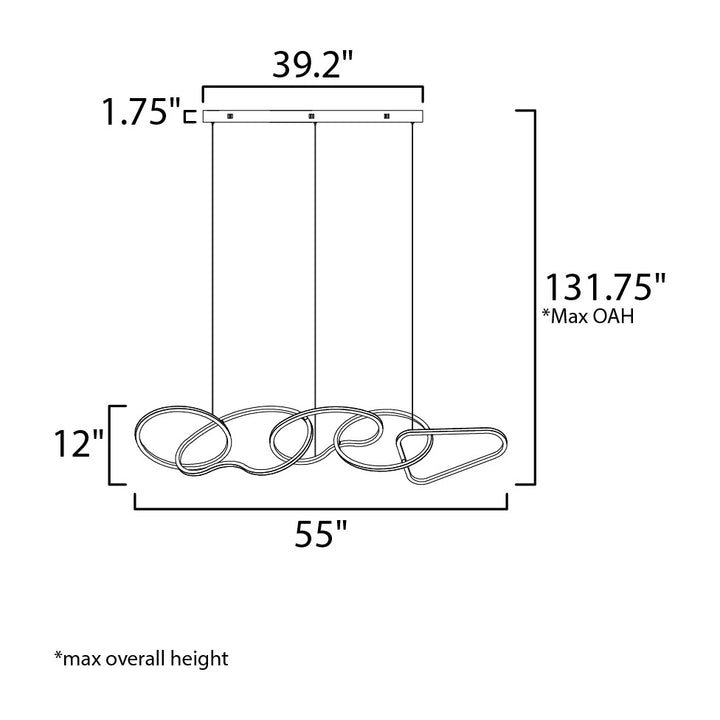 Unity 5-Light LED Pendant by Studio M Lighting – line drawing