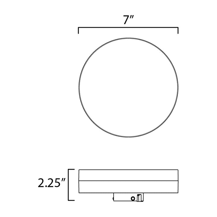 Tuner 7" RD LED Flush Mount Bluetooth by Studio M Lighting – line drawing