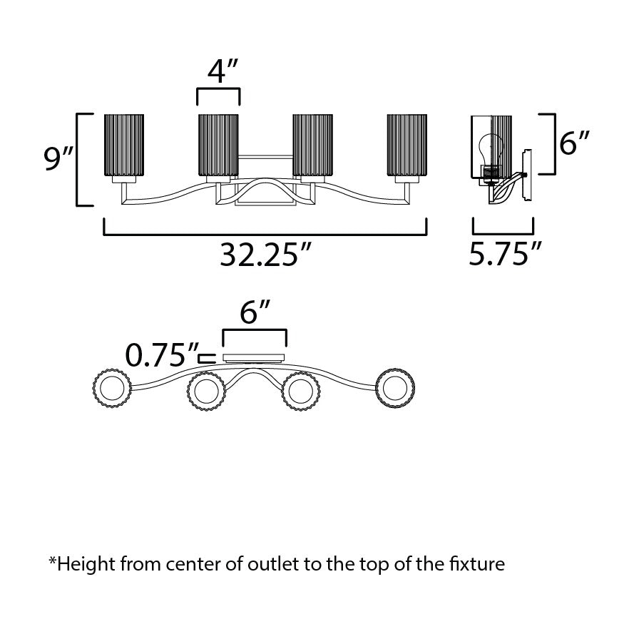 Hover 30 LED Wall Sconce by Studio M Lighting – line drawing