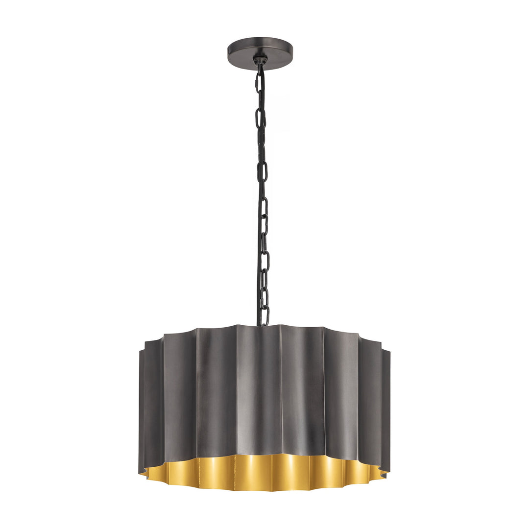 Allegra Large 1-Light Pendant by Studio M Lighting in Gunmetal / Gold