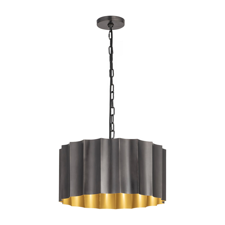 Allegra Large 1-Light Pendant by Studio M Lighting in Gunmetal / Gold