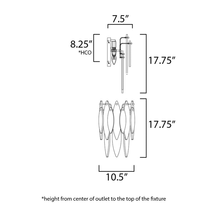 Majestic 3-Light Wall Sconce by Studio M Lighting – line drawing