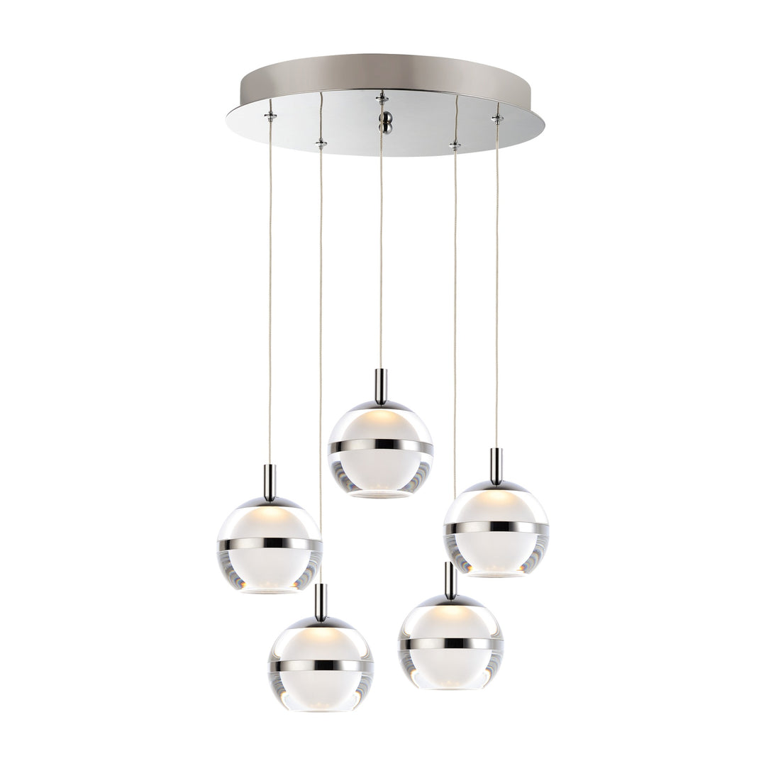 Swank 5-Light Pendant by Studio M Lighting in Polished Chrome