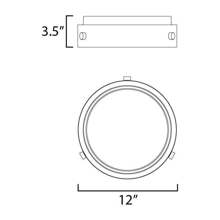Rivet VX LED Flush Mount by Studio M Lighting – line drawing