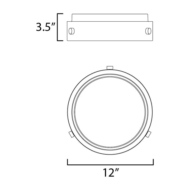Rivet VX LED Flush Mount by Studio M Lighting – line drawing