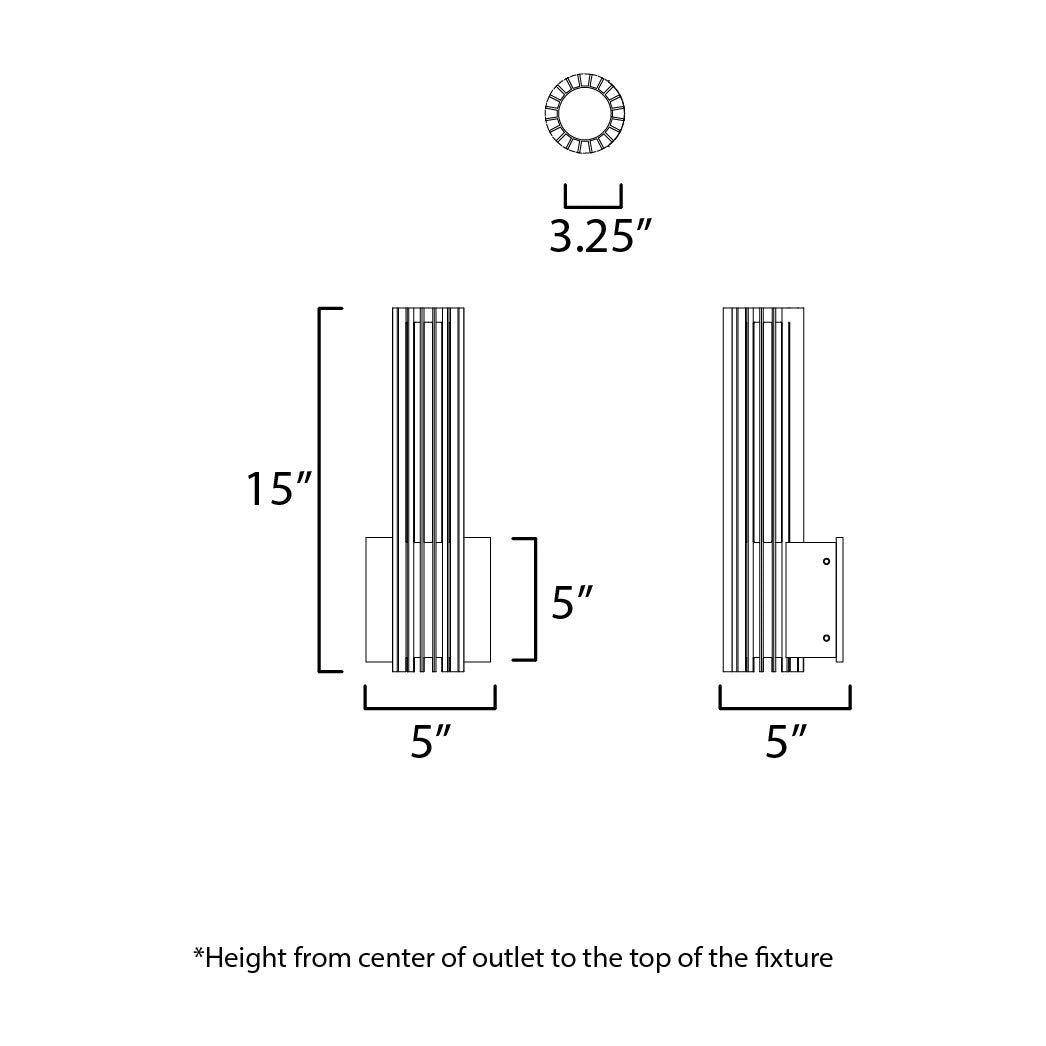 Citadel 14 LED Outdoor wall sconce by Studio M Lighting – line drawing