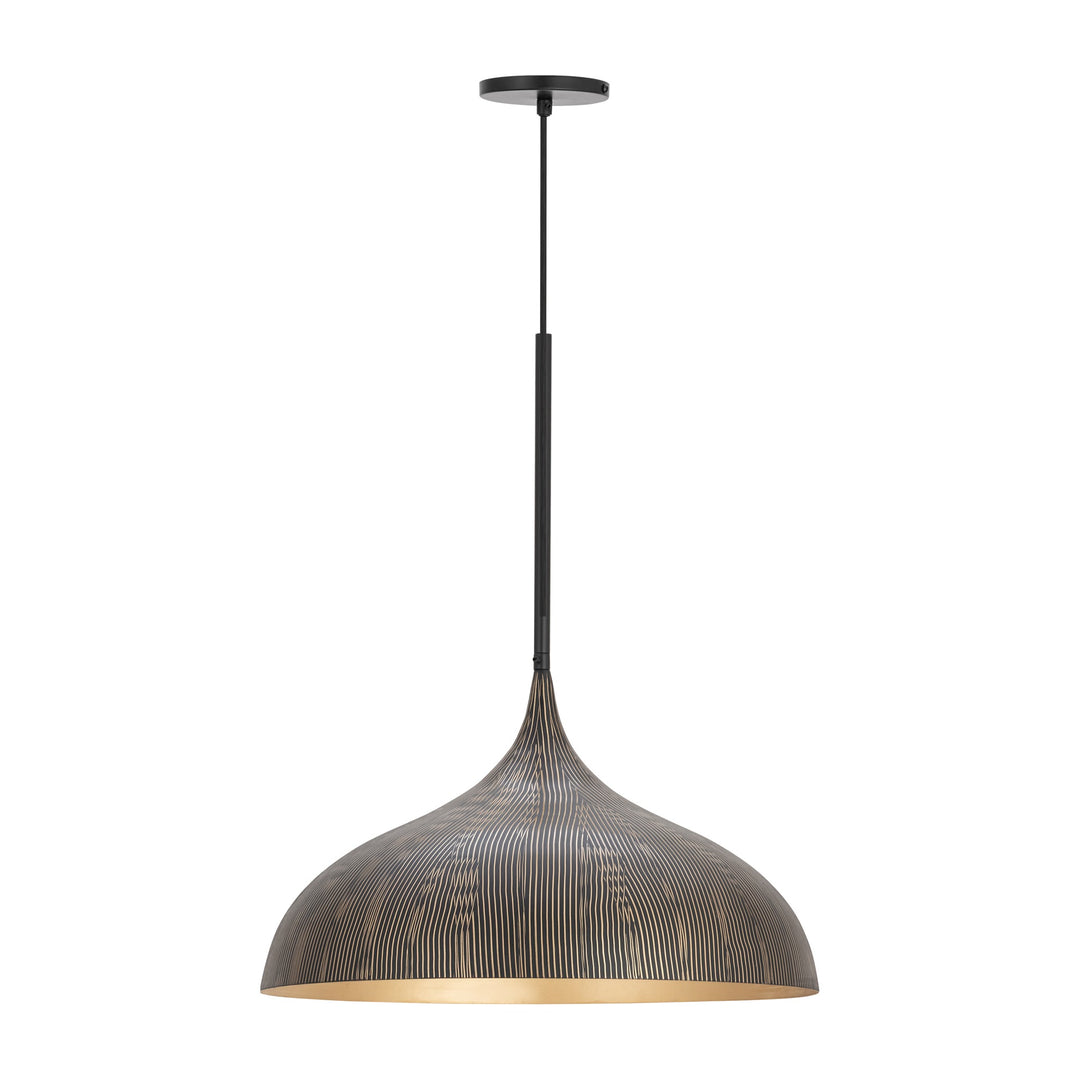 Fleur Large 1-Light Pendant by Studio M Lighting in Black / Gold
