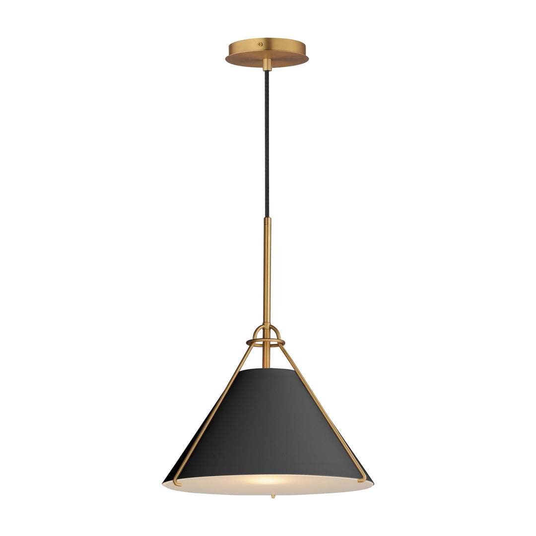 Lucas Single Pendant by Studio M Lighting in Black / Natural Aged Brass