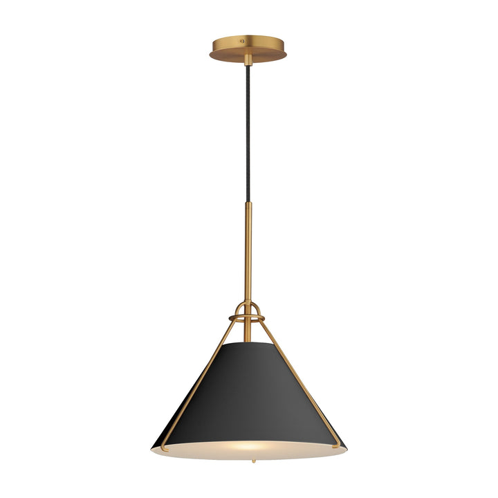 Lucas Single Pendant by Studio M Lighting in Black / Natural Aged Brass