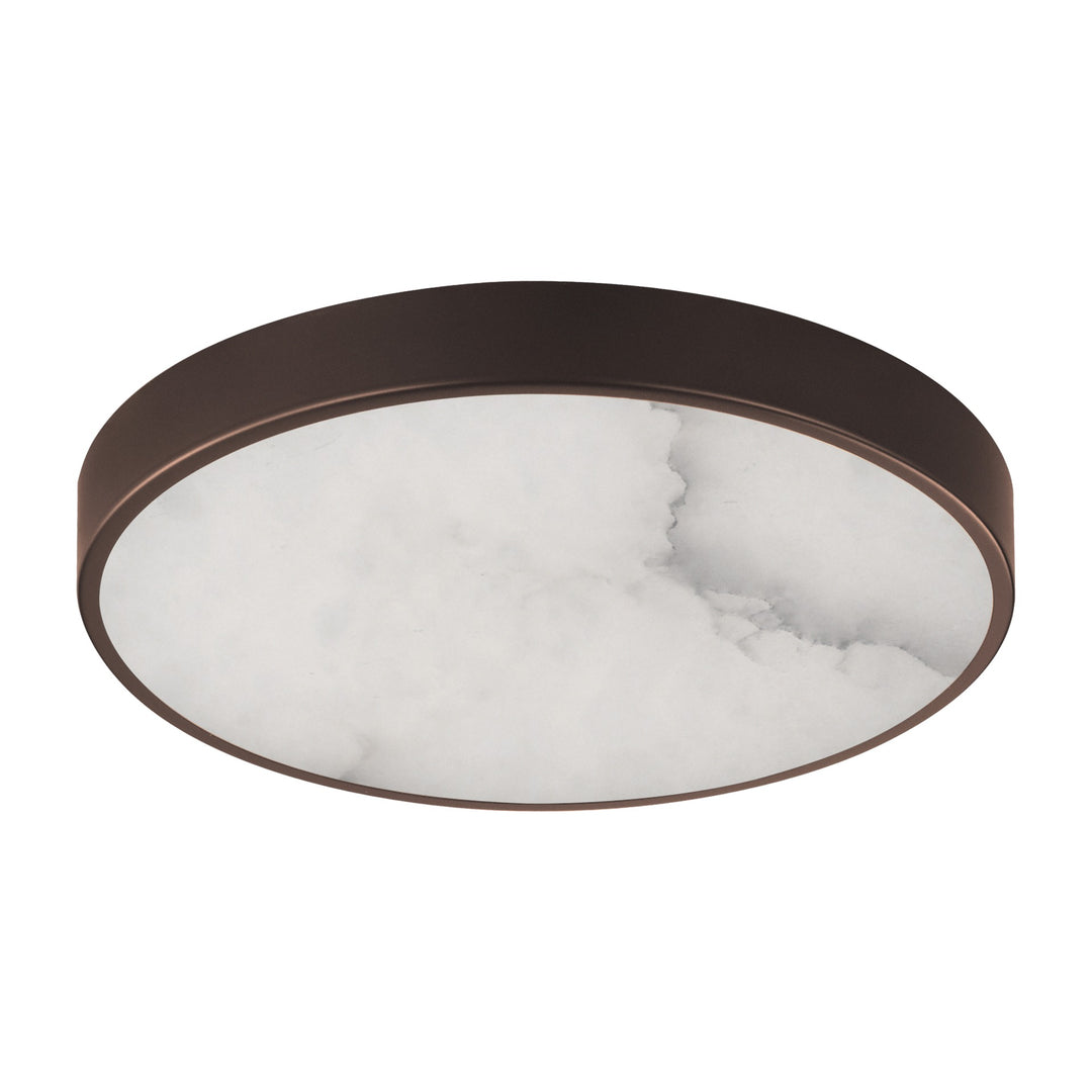 Slab 9 LED Alabaster Flush Mount by Studio M Lighting in Dark Bronze