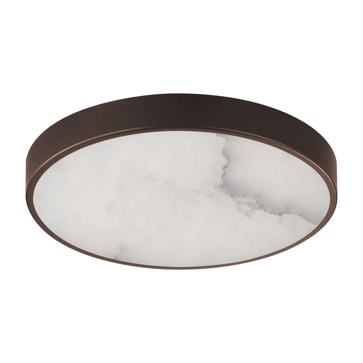 Slab 9 LED Alabaster Flush Mount by Studio M Lighting in Dark Bronze