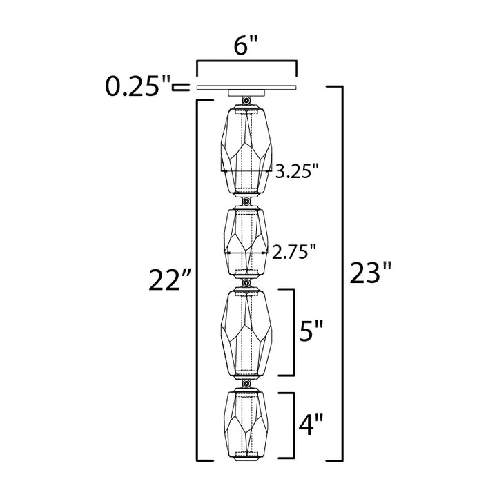 Dolce Vita 22" LED Pendant by Studio M Lighting – line drawing