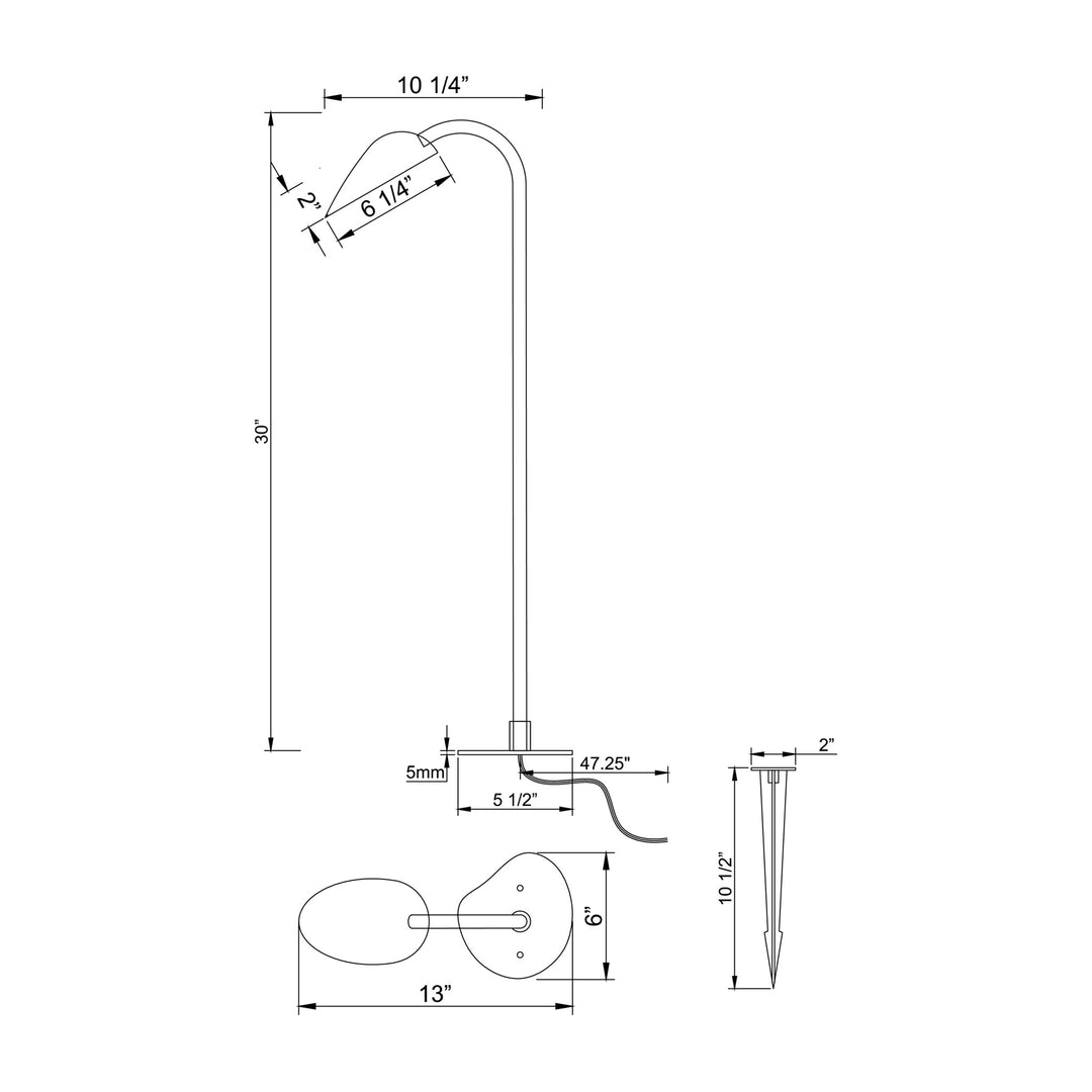 Marsh 12-24V LED Garden Light by Studio M Lighting – line drawing