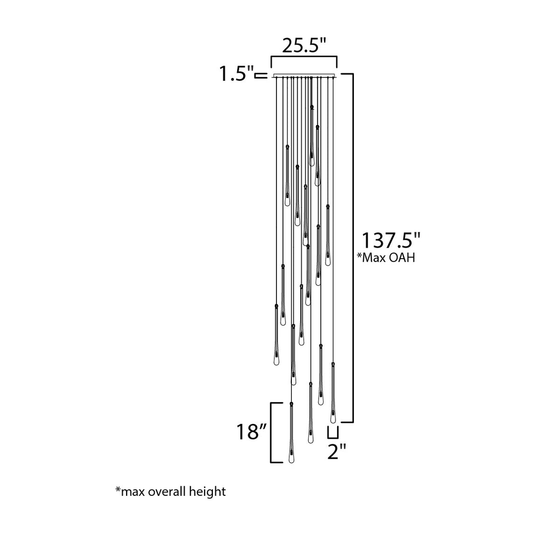 Stillo 18-Light LED Pendant by Studio M Lighting – line drawing