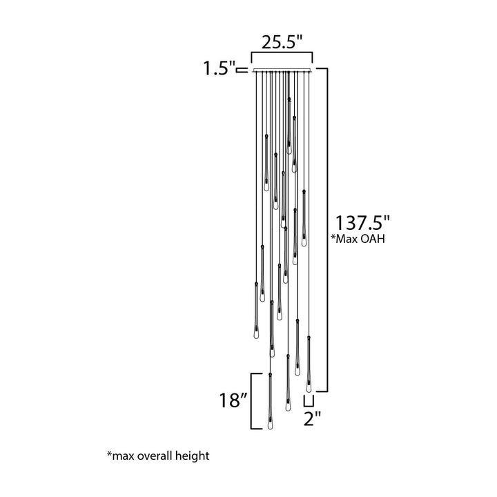 Stillo 18-Light LED Pendant by Studio M Lighting – line drawing