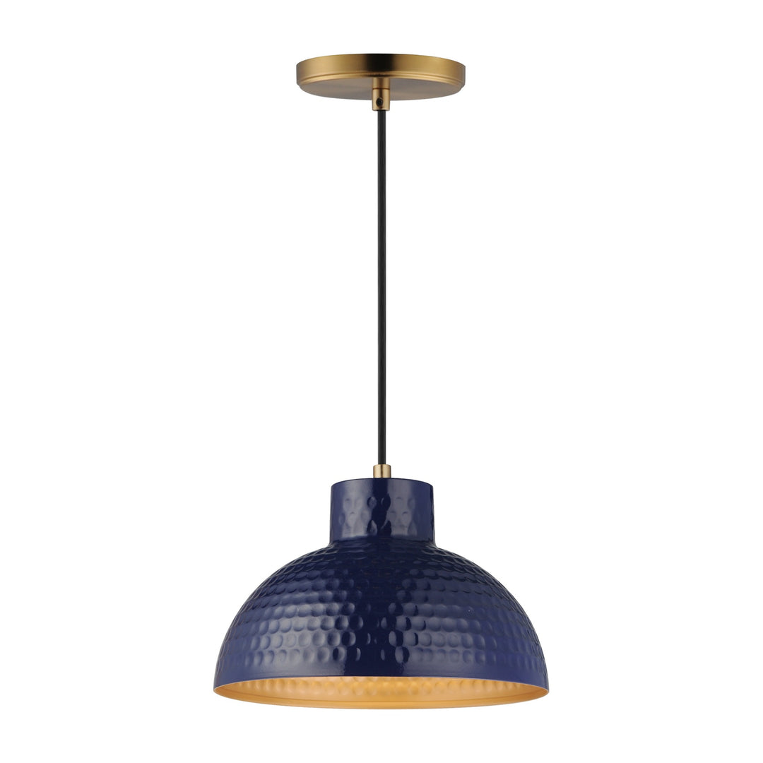Rockport 1-Light Pendant 35142 by Studio M Lighting in Glossy Navy / Natural Aged Brass