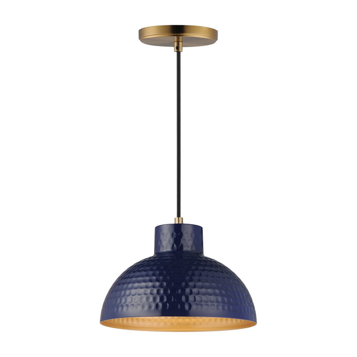 Rockport 1-Light Pendant 35142 by Studio M Lighting in Glossy Navy / Natural Aged Brass