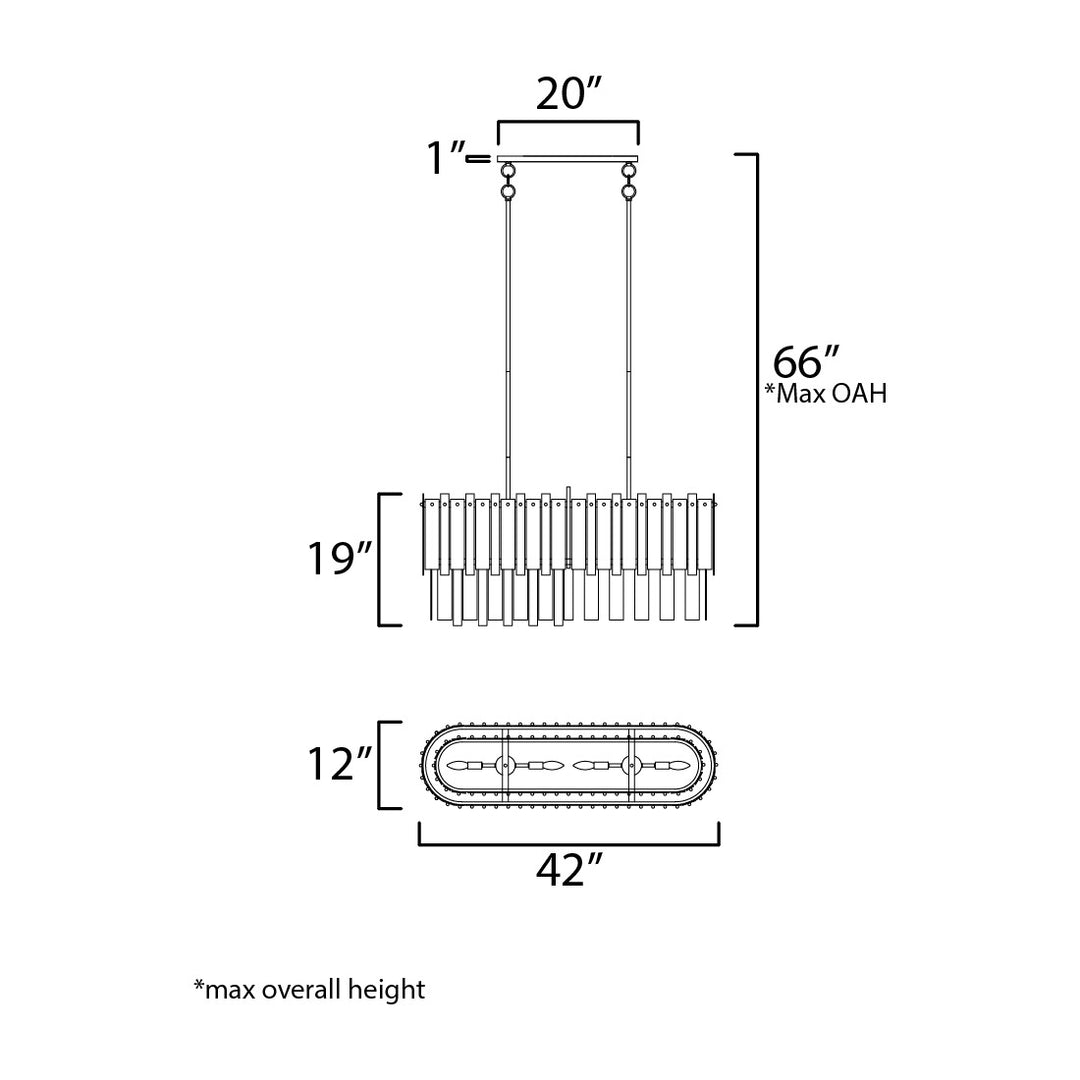 Warren 8-Light Linear by Studio M Lighting – line drawing