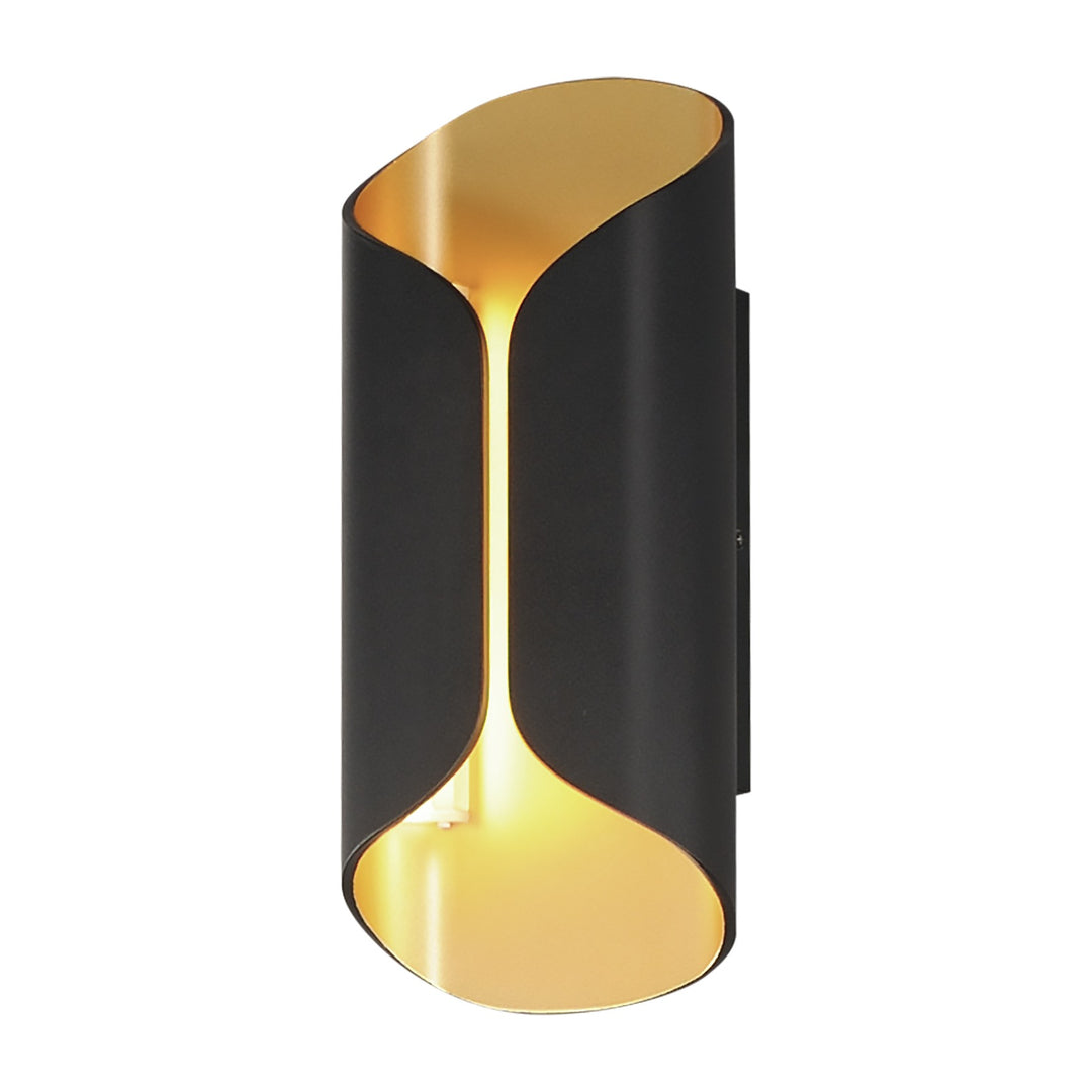 Folio 14" LED Outdoor Wall Lamp by Studio M Lighting in Black / Gold