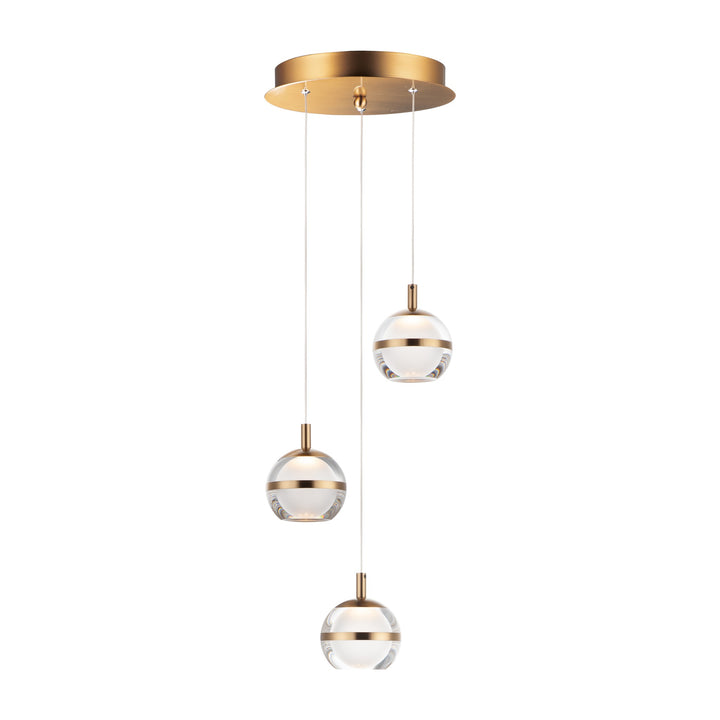 Swank 3-Light Pendant by Studio M Lighting in Natural Aged Brass