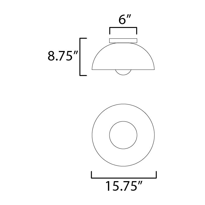 Thelonious 16 Flush Mount by Studio M Lighting – line drawing